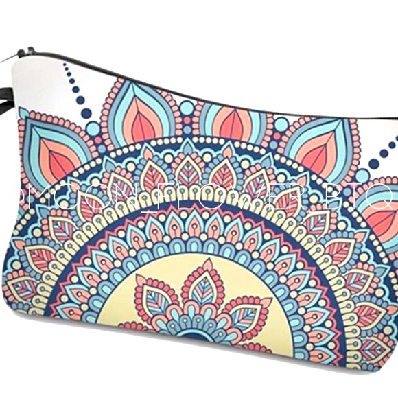 Pastel Boho Mandala Makeup Cosmetic Bag - Picture 4 of 4